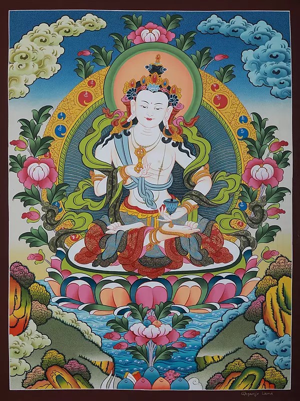 Vajrasattva Tantra Yoga | Brocadeless Thangka Painting