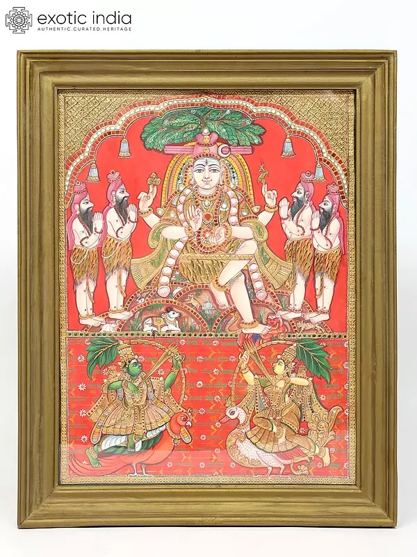 Dakshinamurthy Lord Shiva | Framed Tanjore Painting