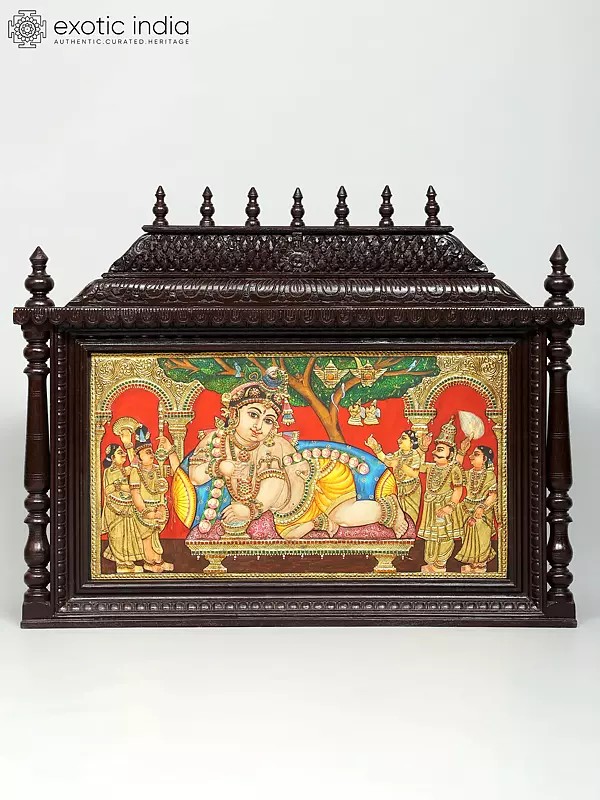 Bal Krishna | 24 Karat Gold Work | Framed Tanjore Painting