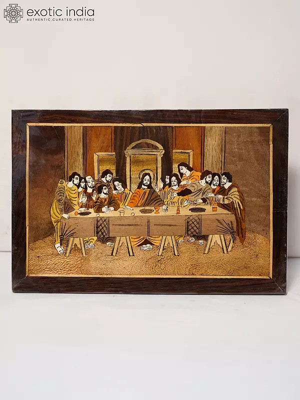 18" The Last Supper - Jesus | Rosewood Panel With Inlay Work