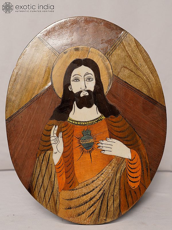 12" Calm Jesus Wall Panel | Rosewood Panel With Inlay Work