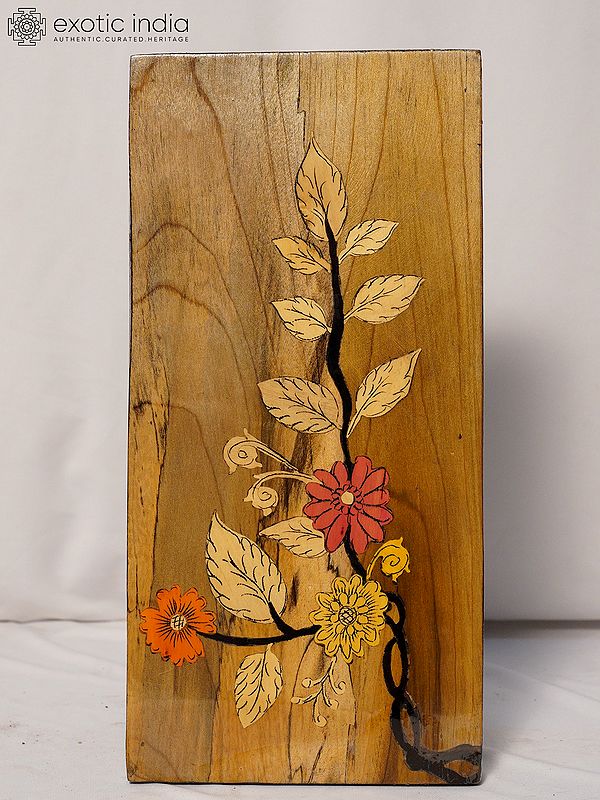 14" Vine Of Blooming Flowers | Rosewood Panel With Inlay Work