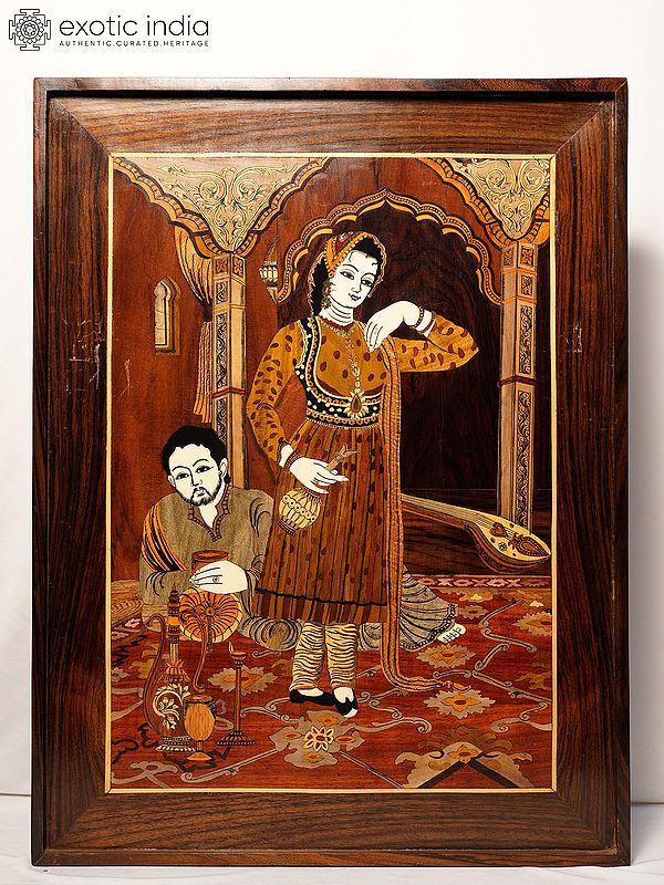 26" Saki - The Courtyard View | Rosewood Panel With Inlay Work