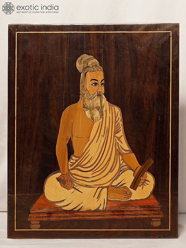 15" Saint Thiruvalluvar | Rosewood Panel With Inlay Work