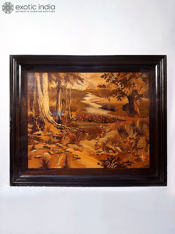 33" A Calm Evening - Nature | Rosewood Panel With Inlay Work