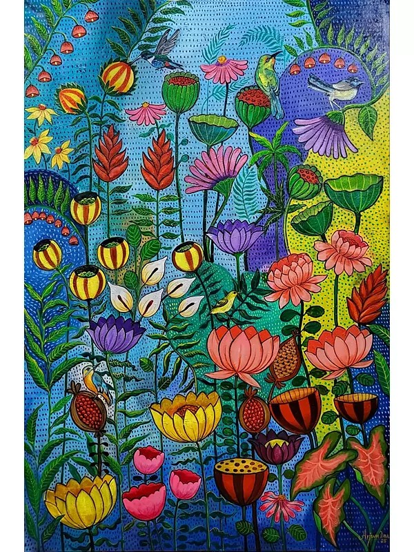 Fantasy Garden (Nature Love) | Acrylic On Canvas | By Arjun Das