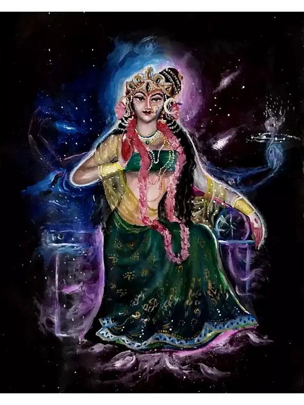 Cosmic Goddess Bhubaneshwari (Ten Mahavidya)| Acrylic on Paper | By Ankit Bagde