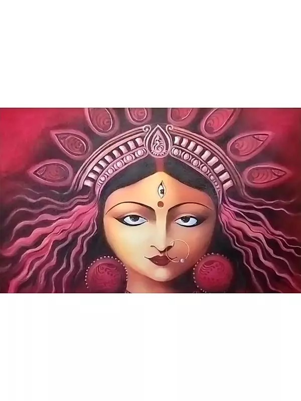 Sacred Flame Of Durga | Acrylic On Canvas | By Megha Chakraborty