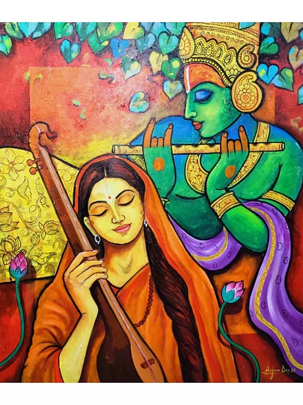 Meera Ke Krishna | Acrylic On Canvas | By Arjun Das