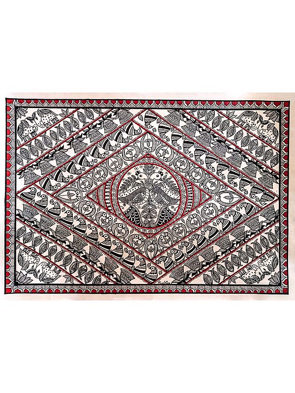 Madhubani Intricate Godna Painting | Fineliners On Paper | By Ruchi