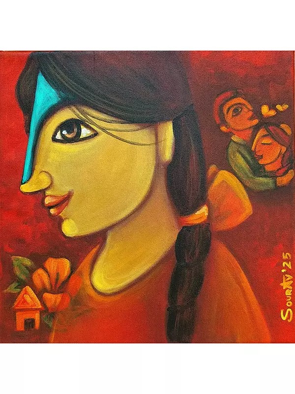 Village Girl Painting | Acrylic On Canvas | By Sourav Sinha