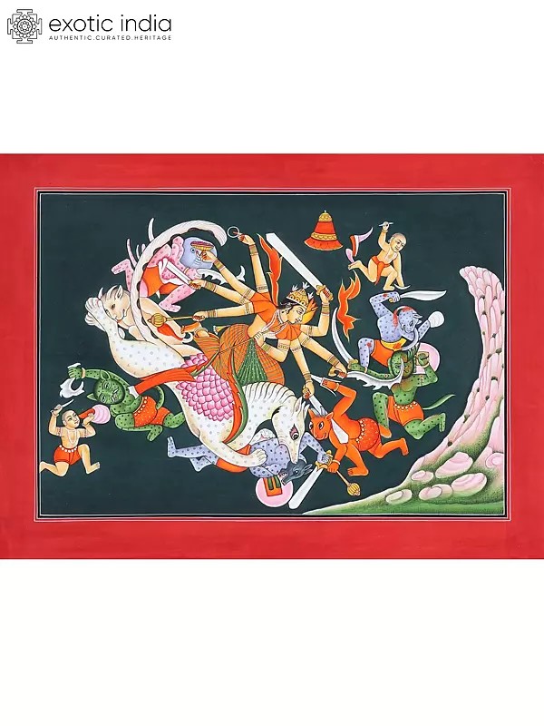 Goddess Durga Killing The Demon Mahishasura