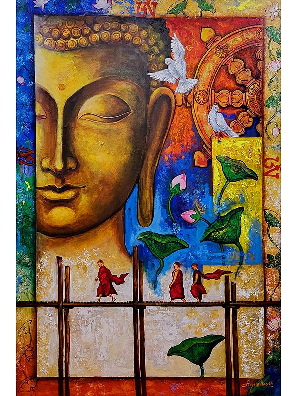 72" Buddha | Acrylic On Canvas | By Arjun Das