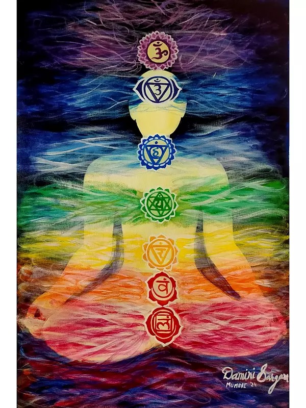 Seven Chakra In Human Body | Acrylic On Canvas | By Damini Sargam