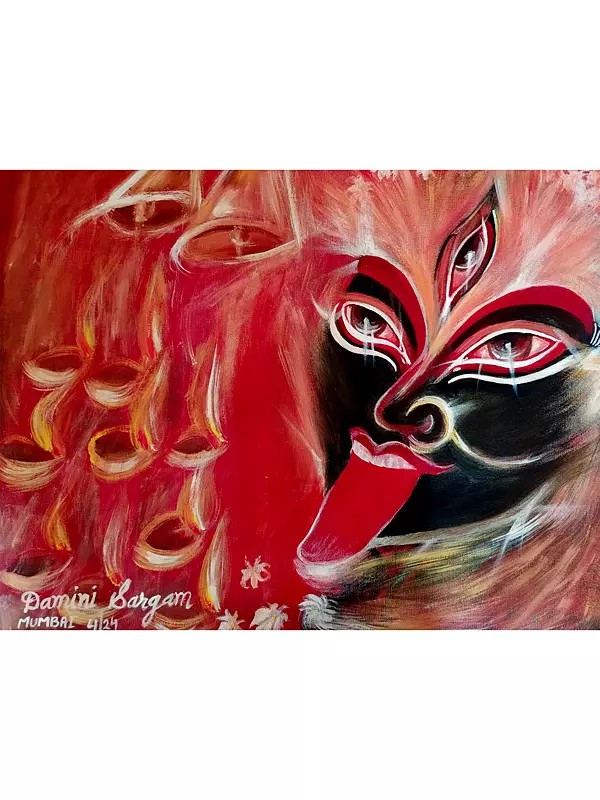 Face Of Goddess Kali | Acrylic On Canvas | By Damini Sargam