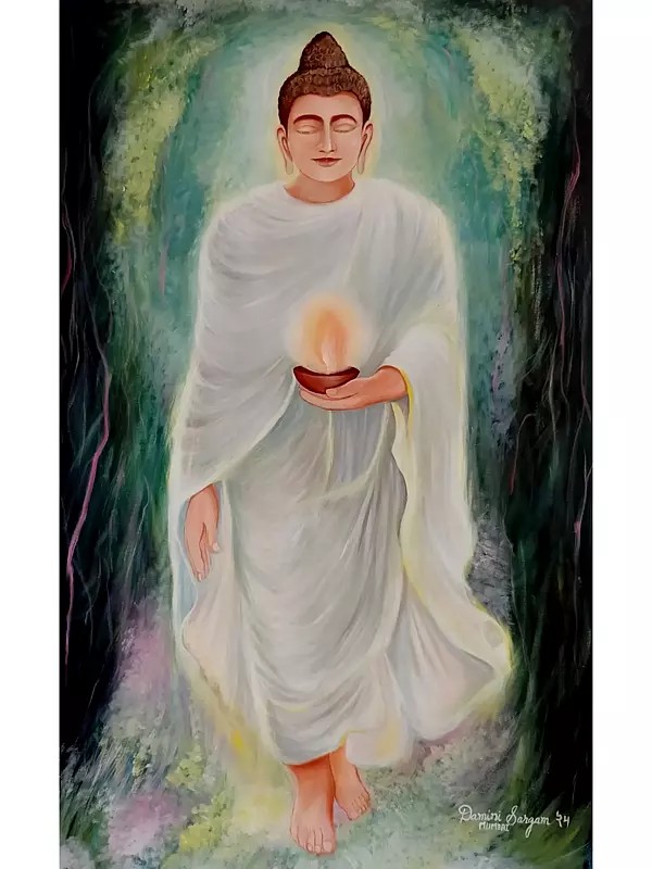 Calm And Peaceful Buddha | Acrylic On Canvas | By Damini Sargam