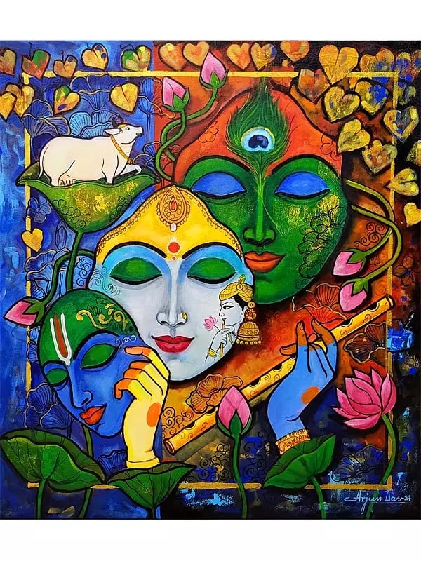 Radhe Krishna - Love Saga 3 | Acrylic On Canvas | By Arjun Das