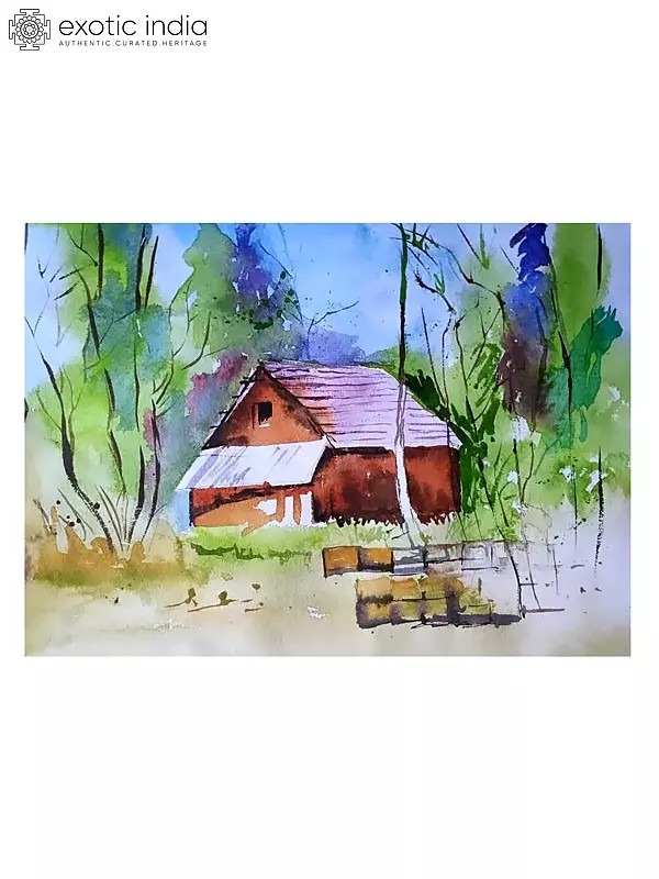 Forest House | Water Color On Paper | By Chakradhar Mahato