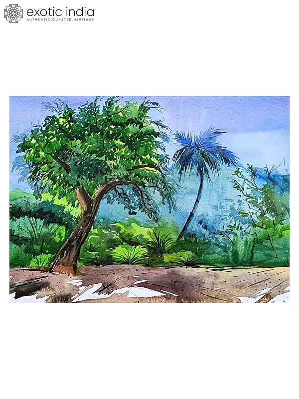 Forest Tree Painting | Water Color On Paper | By Chakradhar Mahato