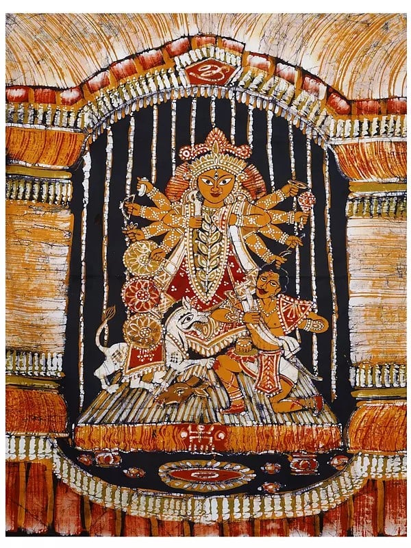 The Victorious Devi Mahishasuramardini | Batik Painting