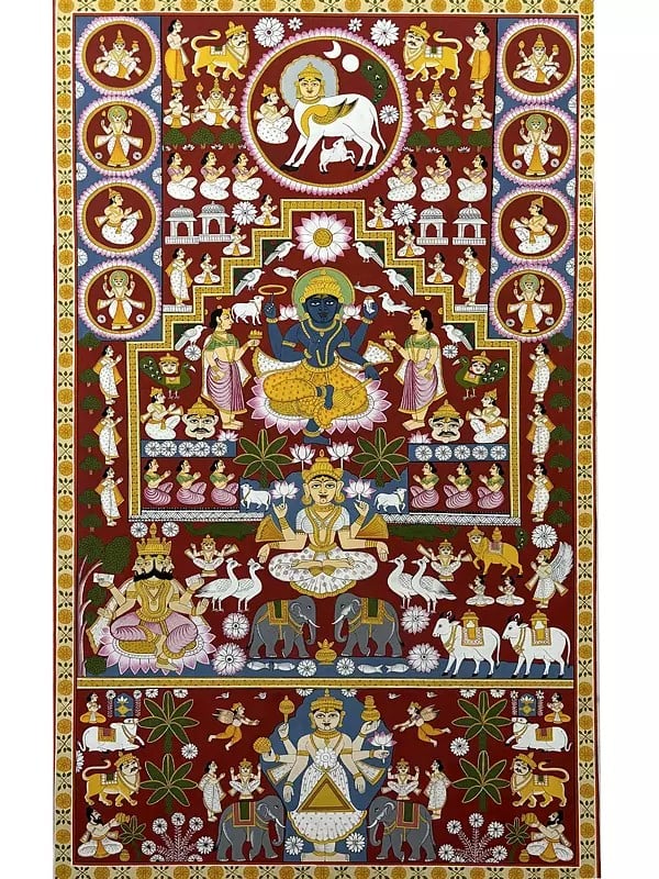 Pichwai Painting Of Gods And Goddess | Natural Color On Cloth | By Dheeraj Munot