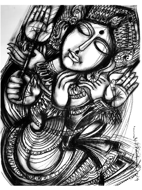 Rhythm Of Nature | Charcoal On Paper | By N P Pandey