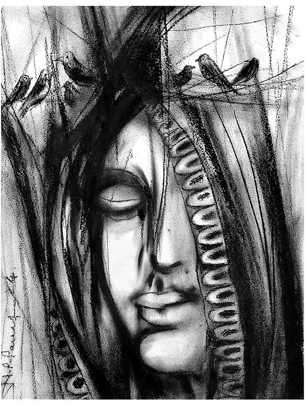 Part Of Life | Charcoal On Paper | By N P Pandey