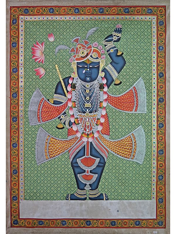 Manmohana Shrinathji | Pichwai Painting | Stone Color On Cotton Cloth | By Narendra Kumar