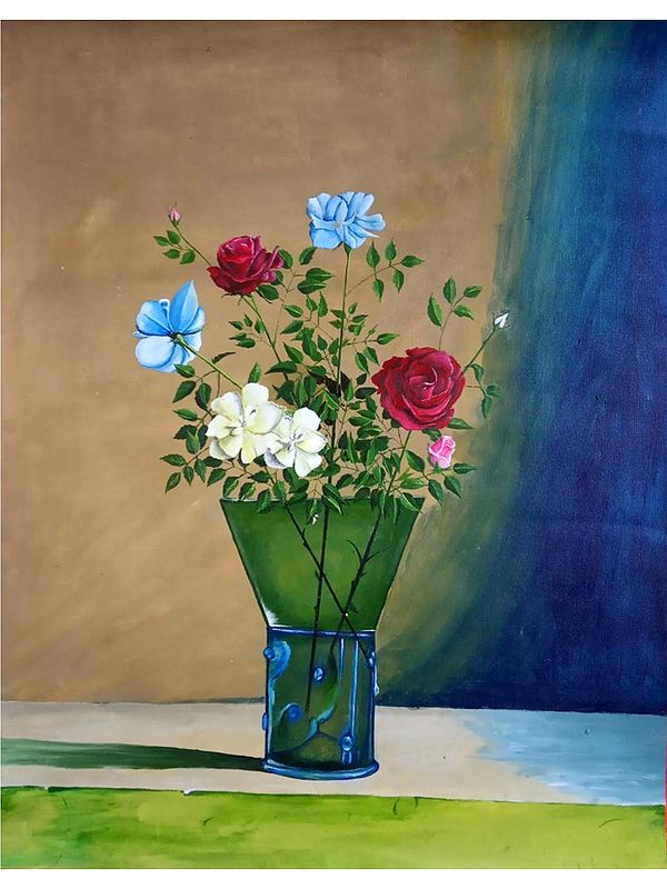 Beautiful Flower Vase | Acrylic On Canvas | By Rucha Kasar