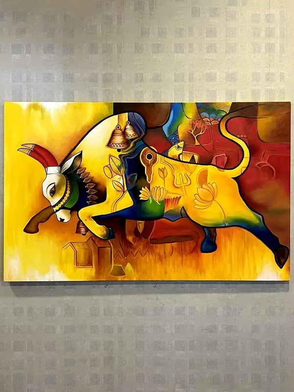 Nandi Lord Shiva'S Vahana | Oil On Canvas | By Pooja Agarwal