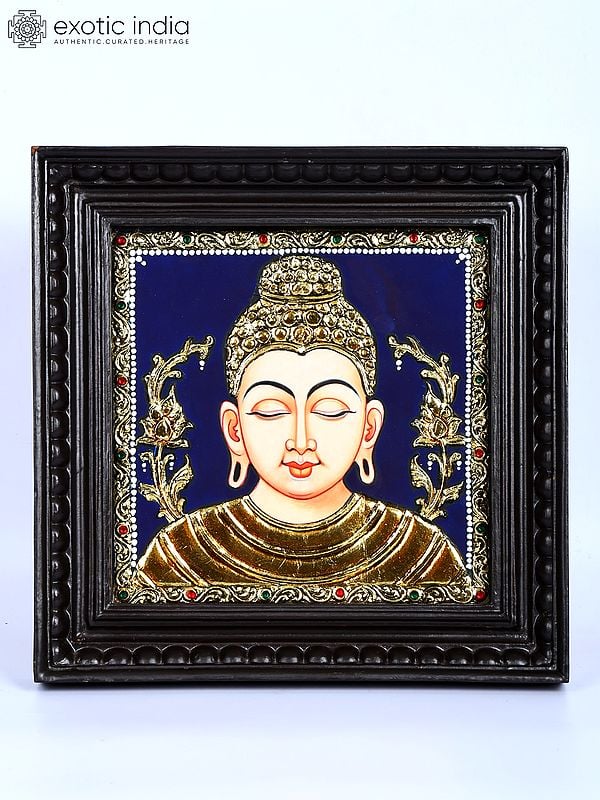 Guatam Buddha | 24 Karat Gold Work | Framed Tanjore Painting