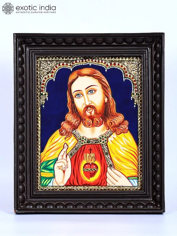 Jesus Christ | 24 Karat Gold Work | Framed Tanjore Painting