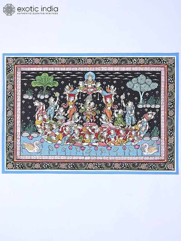 Romantic Aspect of Krishnaleela | Pattachitra Painting