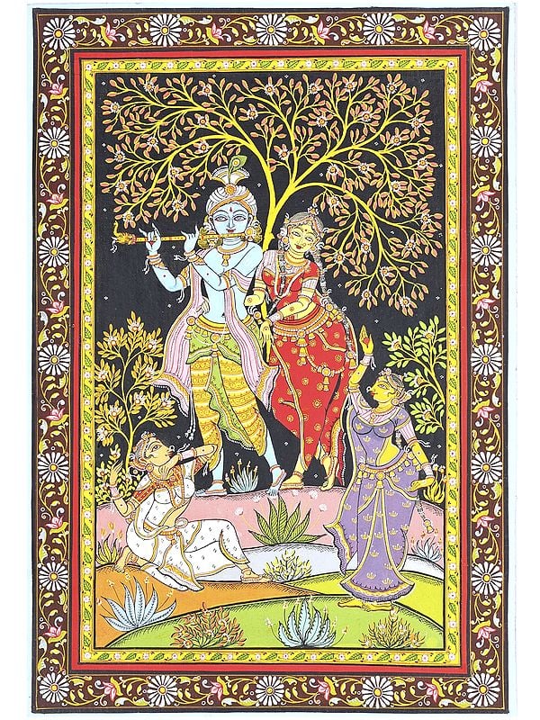 Radha Krishna Moment | Pattachitra Painting