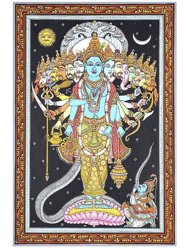 Lord Krishna Showing Vishvarupa to Arjuna | Pattachitra Painting