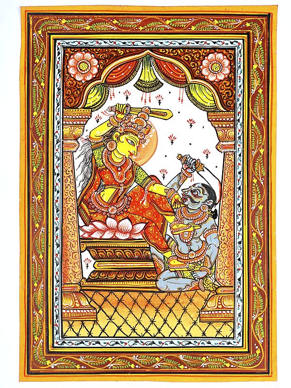 Mahavidya Bagalamukhi | Pattachitra Painting