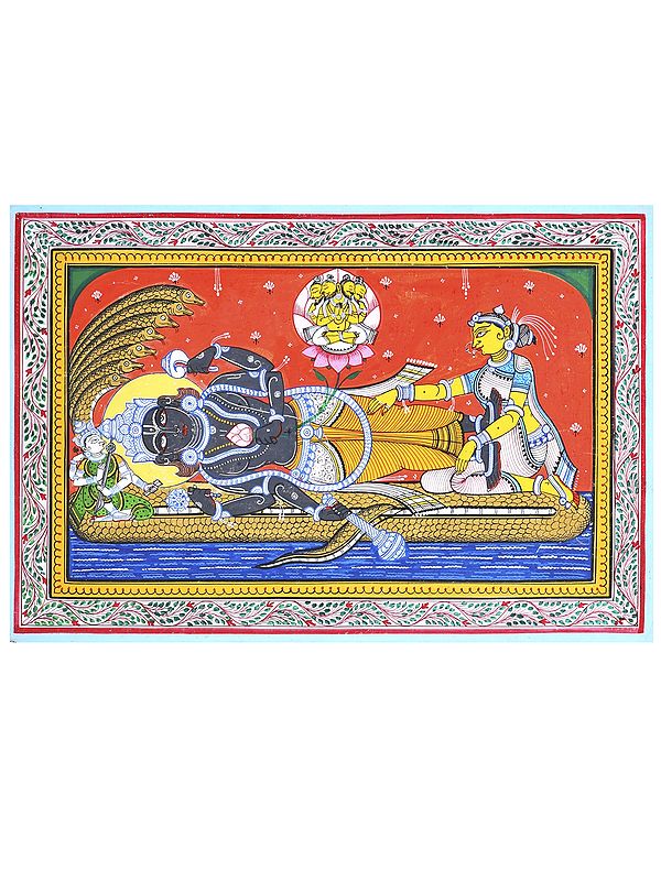 Padmanabha Swamy (Shesha-Shayi Lord Vishnu) | Pattachitra Painting