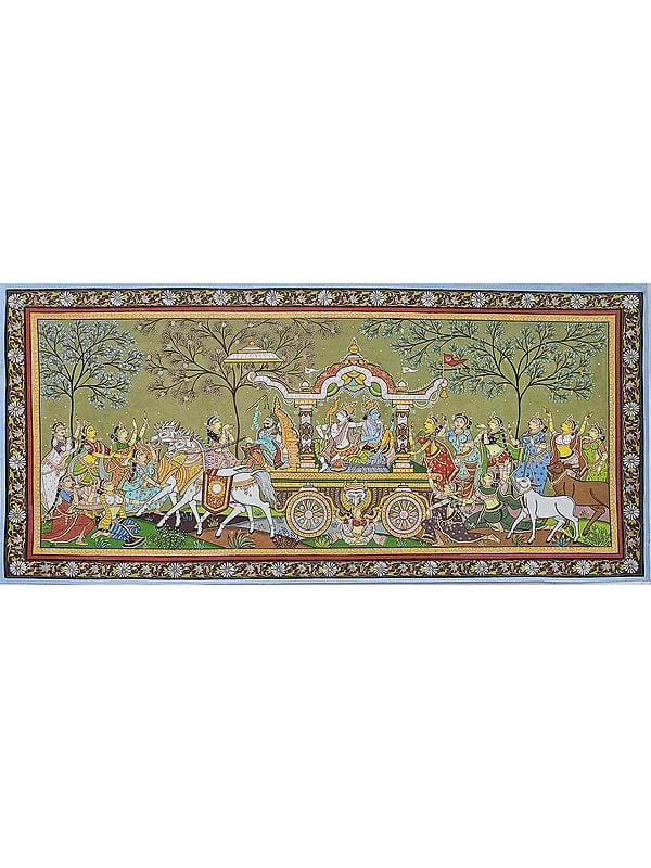 Pattachitra Painting- Mathura Vijay | Watercolor On Handmade Canvas