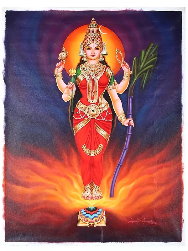 Goddess Maha Tripura Sundari (Lalita) | Oil Painting
