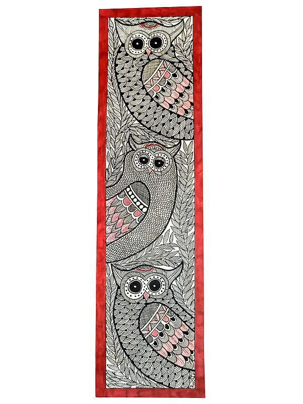 Owls - Madhubani Painting | Alcohol Markers and Fineliners on Paper | by Ruchi
