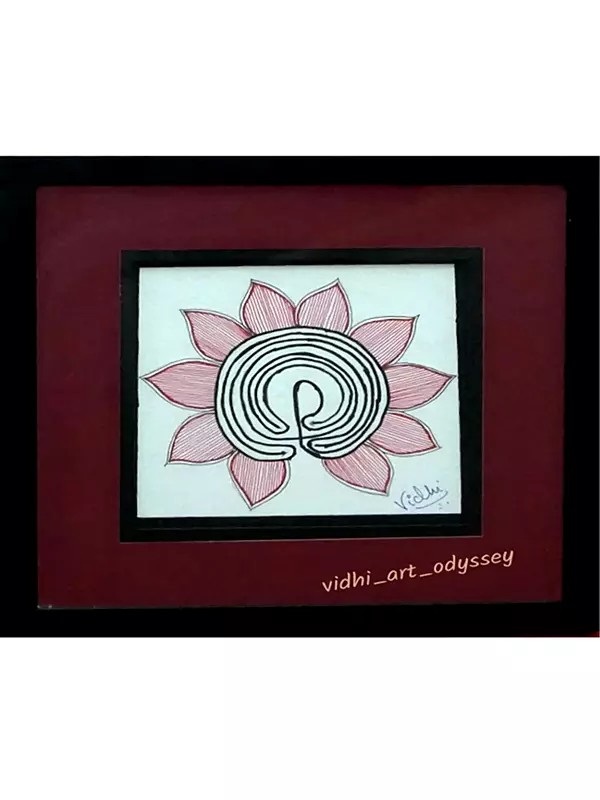 Garbh Chakra Painting | Acrylic on Canvas | Mithila Art | by Vidhi Joshi