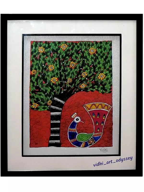 Nature Painting | Acrylic on Canvas | Mithila Art | by Vidhi Joshi