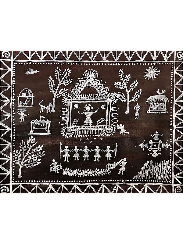 Warli Art | Tribal Art | Acrylic on Paper | by Ankit Badge