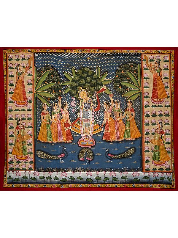 Lord Shrinathji | Pichwai Painting on Cotton | by Narendra