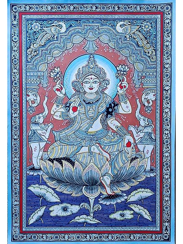Gaja Lakshmi | Pattachitra Painting | by Akankshya Panda