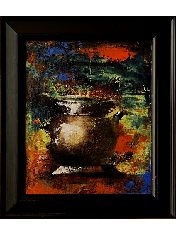Pot | Acrylic Painting on Canvas | Unframed | by Raj Kumar Singh