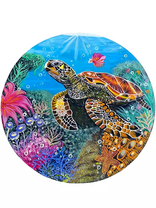 Ocean Serenity | Acrylic Painting with Texture and Varnish Finishing on MDF Board | by Priyanka Nishad