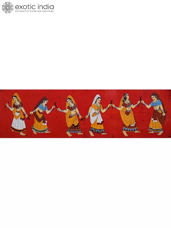 Dandiya Raas - Gujarati Folk Dance | Batik Painting