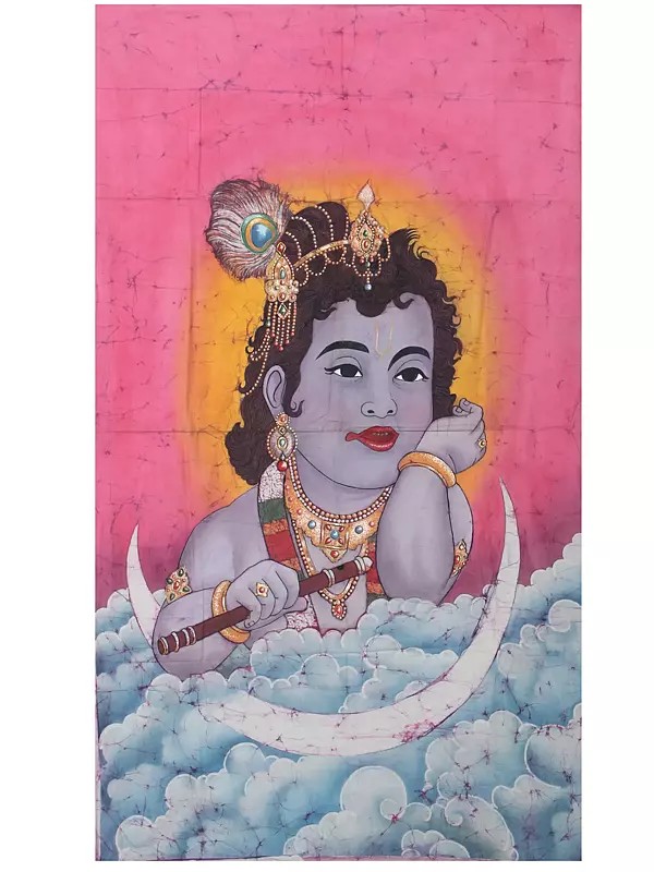The Watchful Gaze of Lord Gopala (Krishna) | Batik Painting