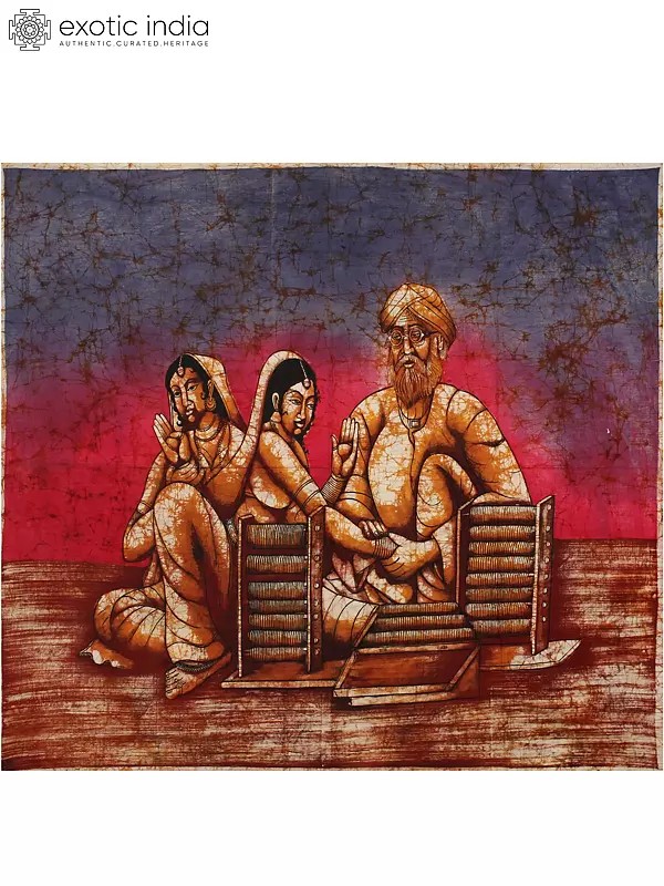 The Bangle Seller | Batik Painting on Cotton Fabric